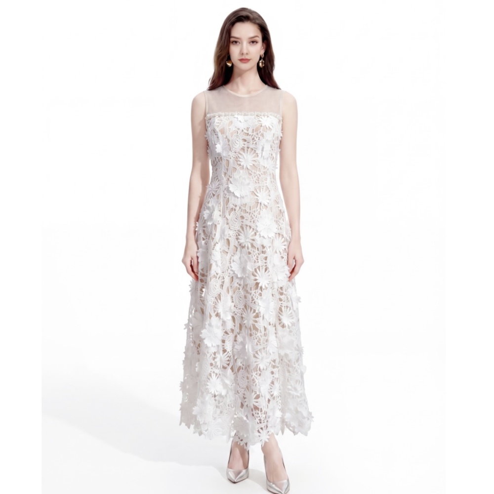 Pinched waist ladies dress summer formal dress