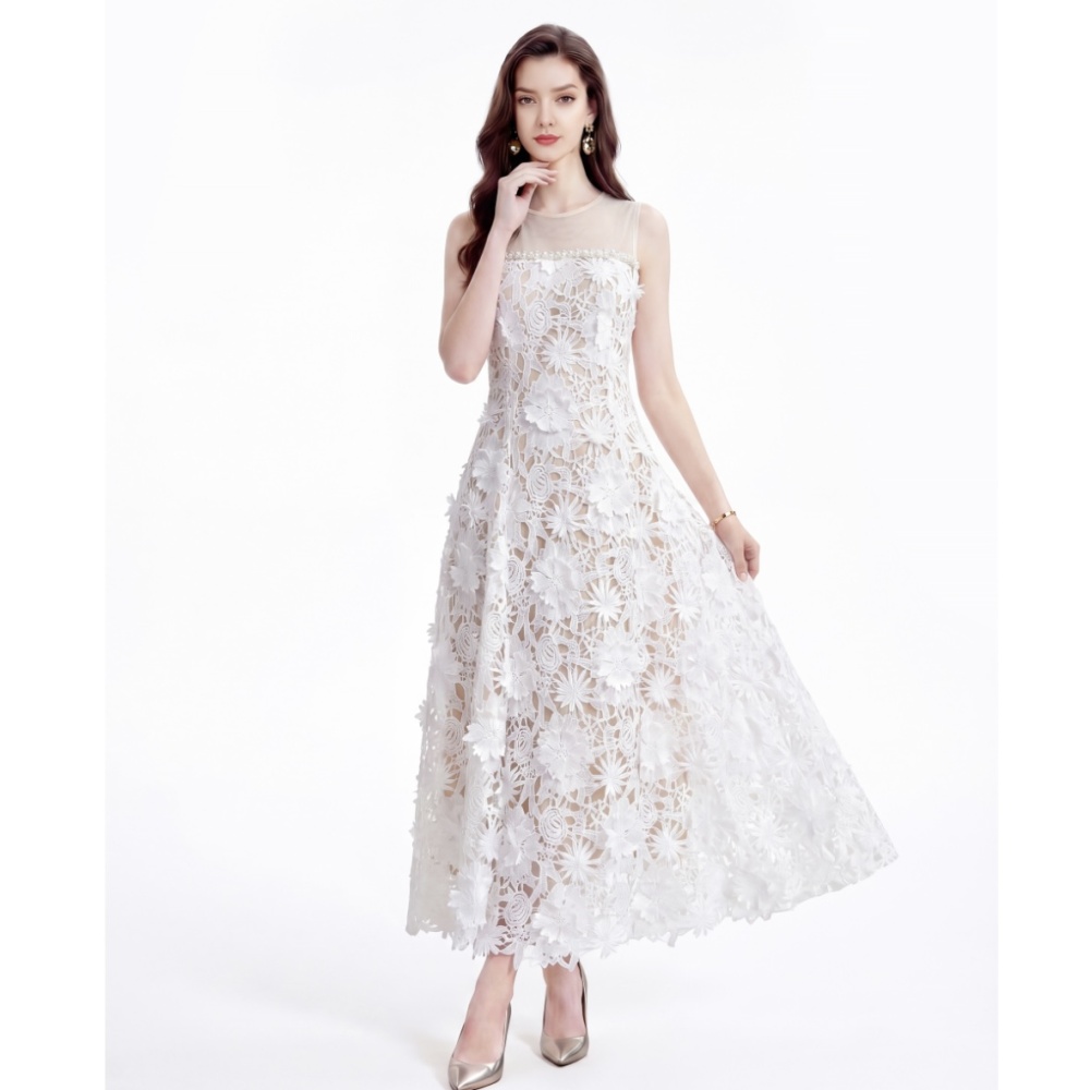 Pinched waist ladies dress summer formal dress