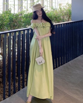 Vacation France style long dress spring vest for women