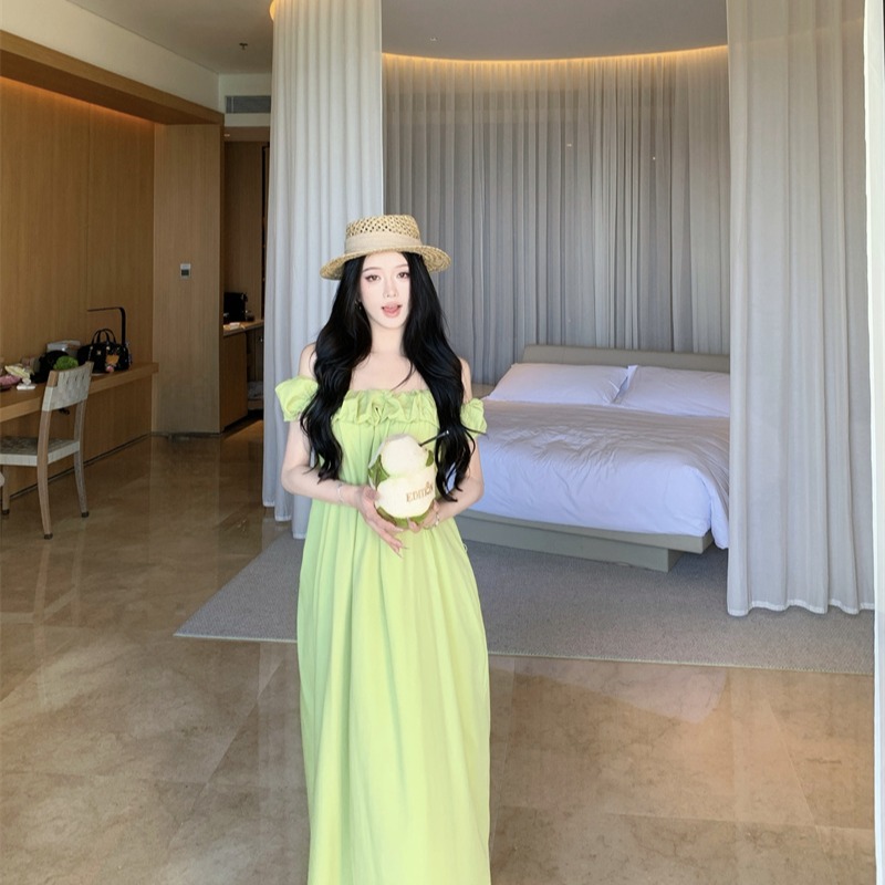 Vacation France style long dress spring vest for women