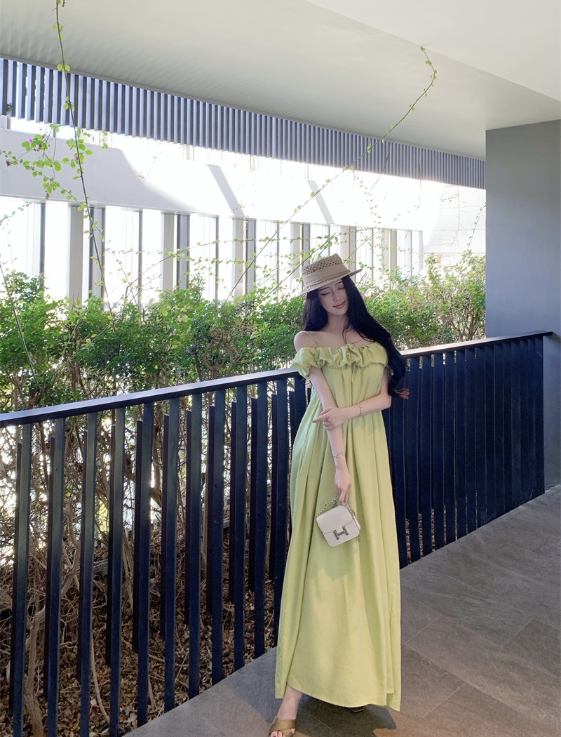 Vacation France style long dress spring vest for women