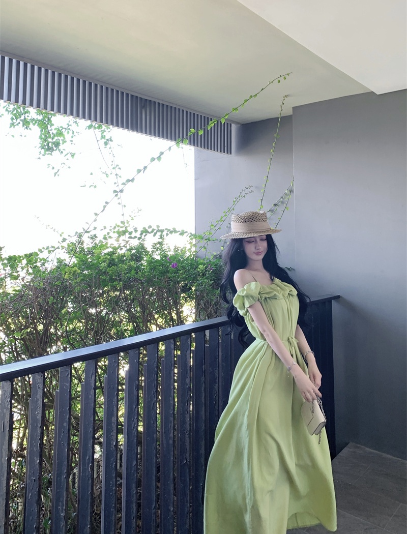 Vacation France style long dress spring vest for women