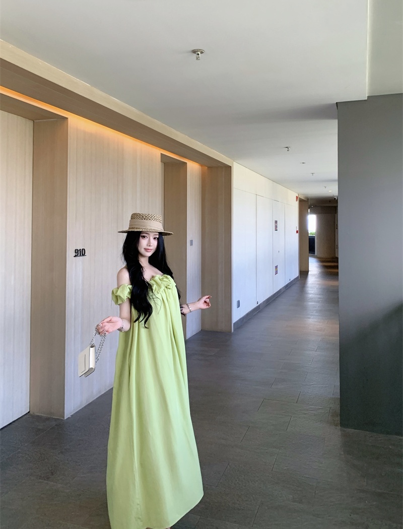 Vacation France style long dress spring vest for women