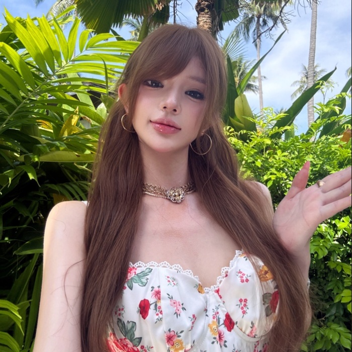 France style floral rose dress party was white long dress