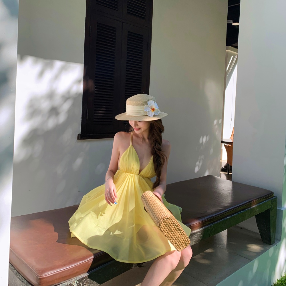 V-neck halter T-back small fellow vacation Sexy underwear