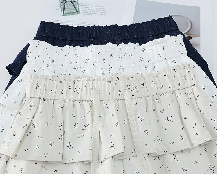 Thin casual pants floral wide leg pants for women