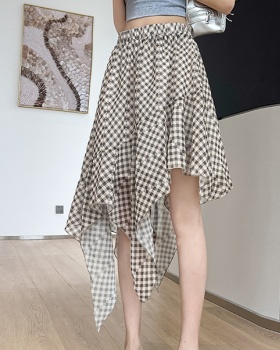 Summer A-line irregular leopard sweet all-match skirt