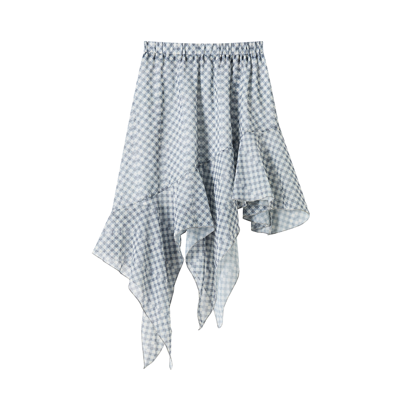 Summer A-line irregular leopard sweet all-match skirt