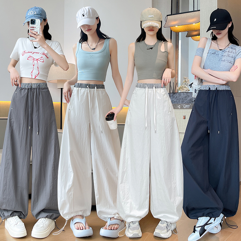 Summer waistband casual pants thin pants for women