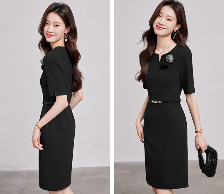 Small fellow pinched waist slim retro dress