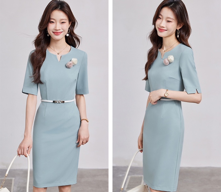 Small fellow pinched waist slim retro dress