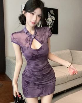 Package hip temperament dress short summer cheongsam