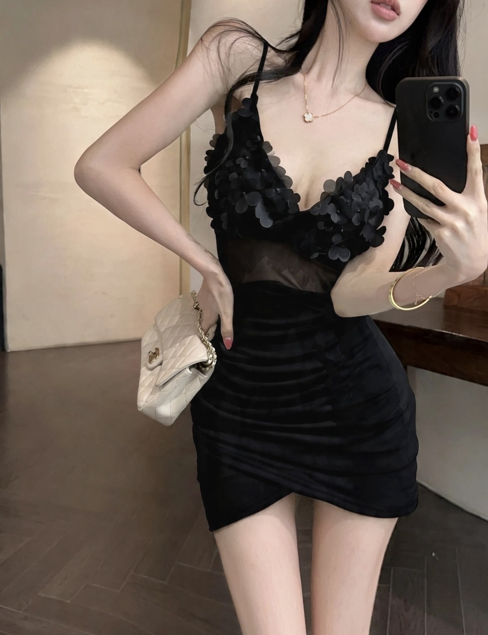 Gauze fold stereoscopic summer dress for women