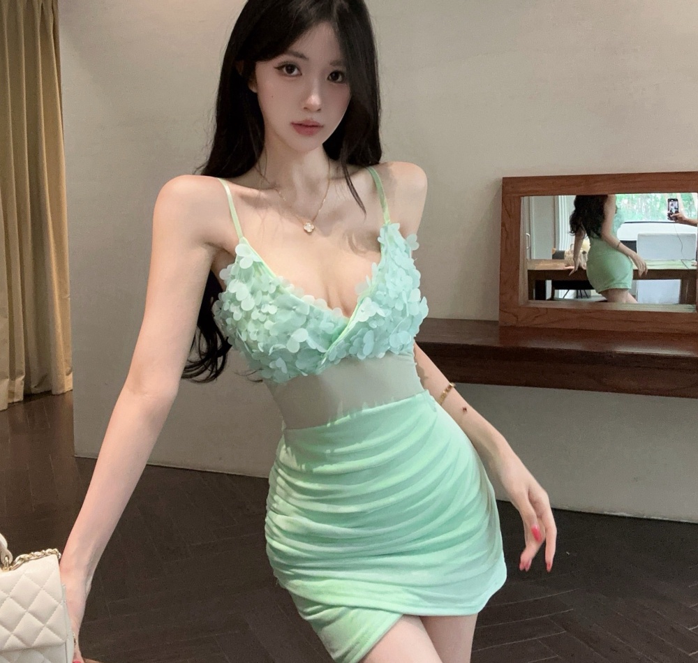 Gauze fold stereoscopic summer dress for women