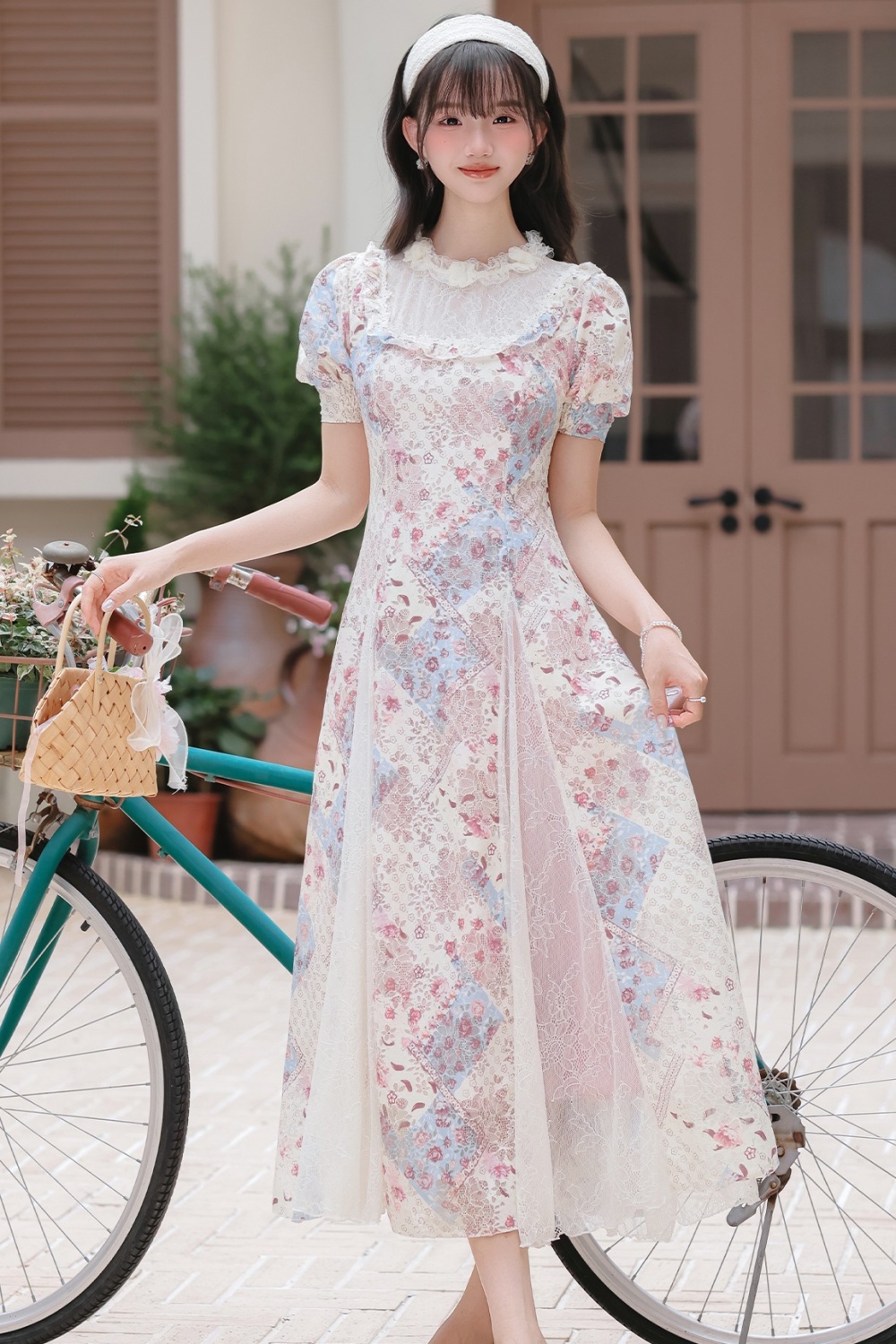 Lace splice summer France style doll dress for women
