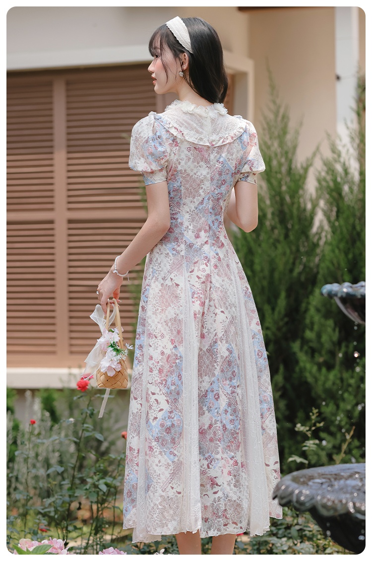 Lace splice summer France style doll dress for women