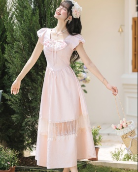 Splice slim tender lady dress lace sweet dress