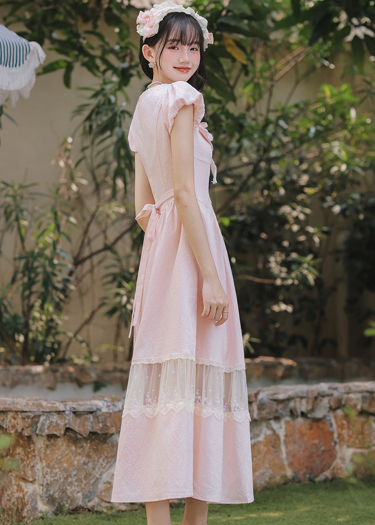 Splice slim tender lady dress lace sweet dress