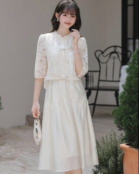 Lace small shirt summer dress 2pcs set