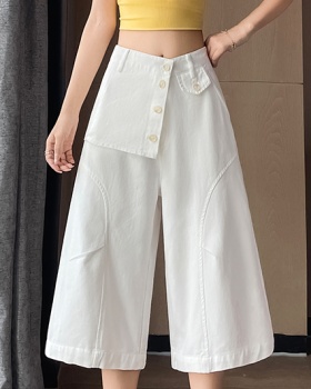 Cotton all-match work pants retro washed wide leg pants