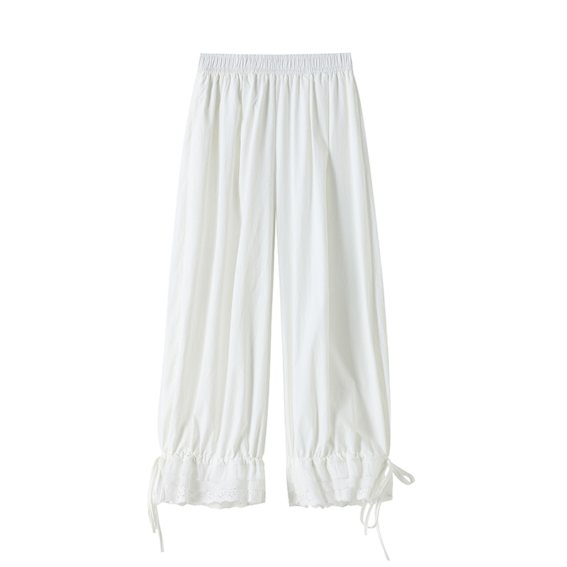 Loose ice silk wide leg pants wear cotton casual pants