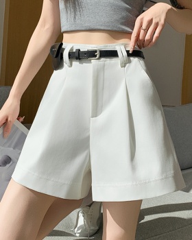 With belt shorts washed wide leg pants for women