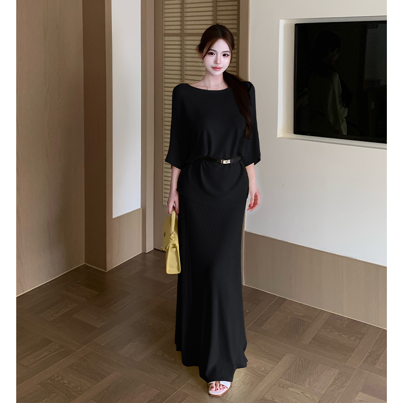 Short sleeve high waist skirt tender summer tops 3pcs set