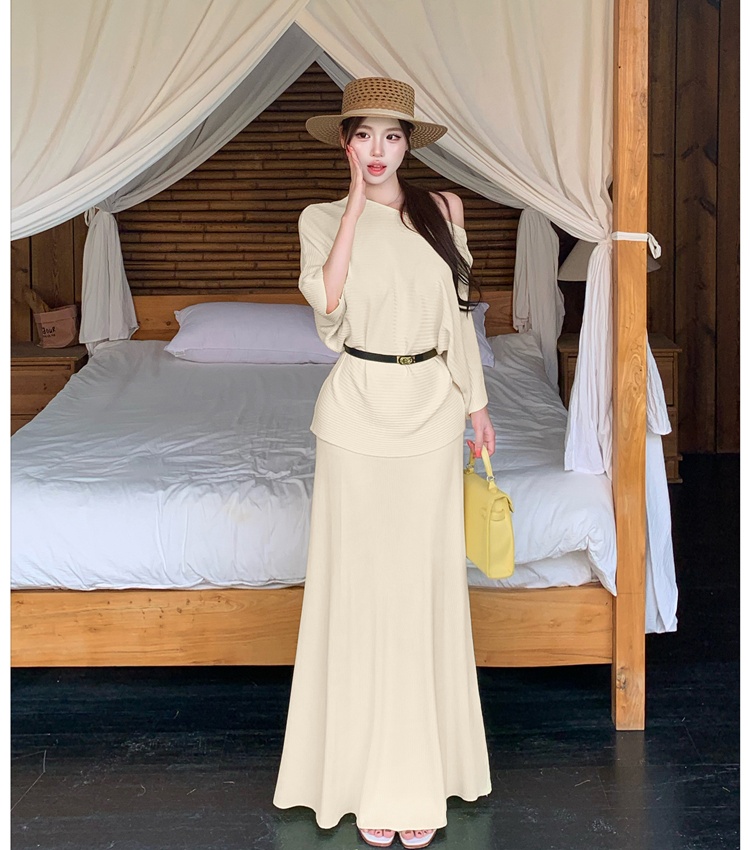 Short sleeve high waist skirt tender summer tops 3pcs set