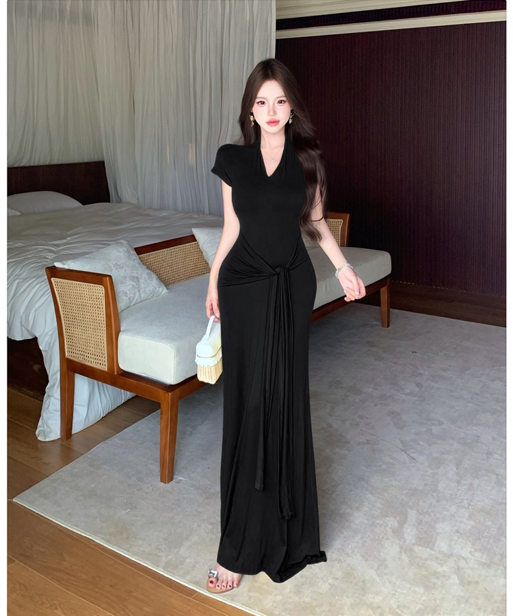 Temperament slim long dress bandage dress for women