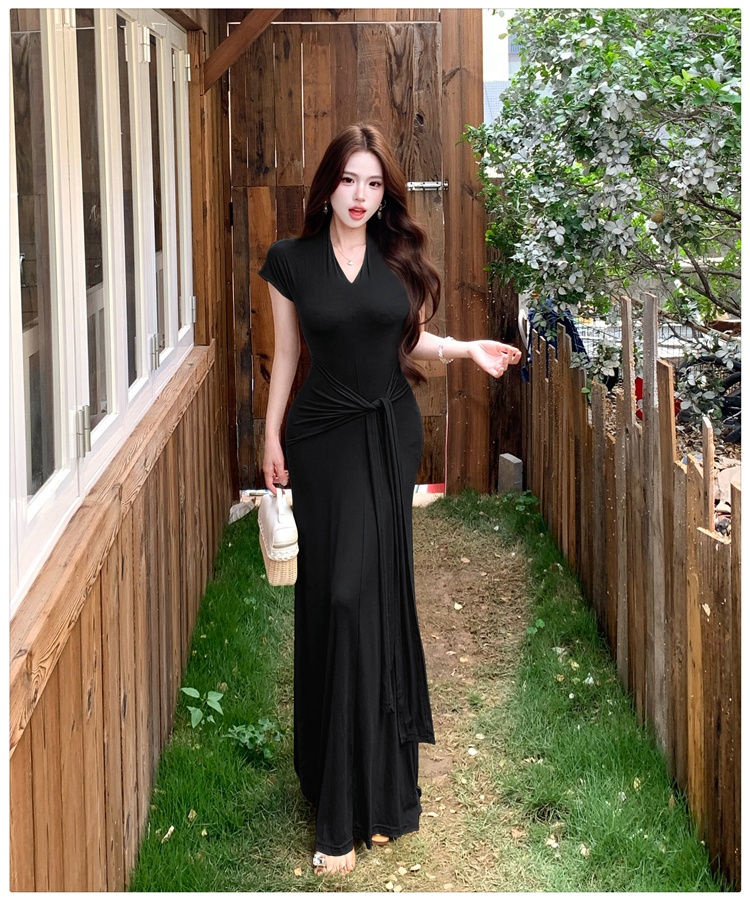 Temperament slim long dress bandage dress for women