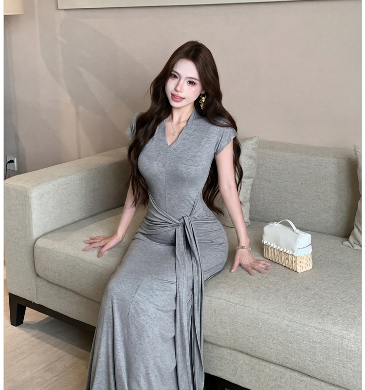 Temperament slim long dress bandage dress for women