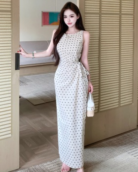 Temperament summer long dress polka dot dress for women
