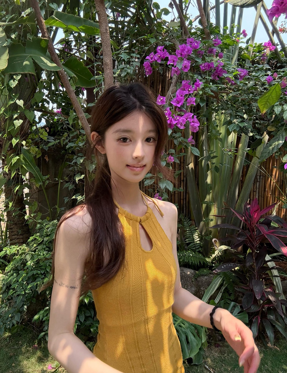 Package hip knitwear dress hollow T-back for women