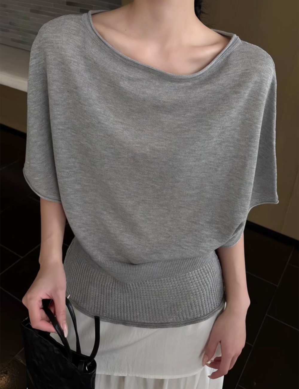 Loose outside the ride sweater hollow tops for women