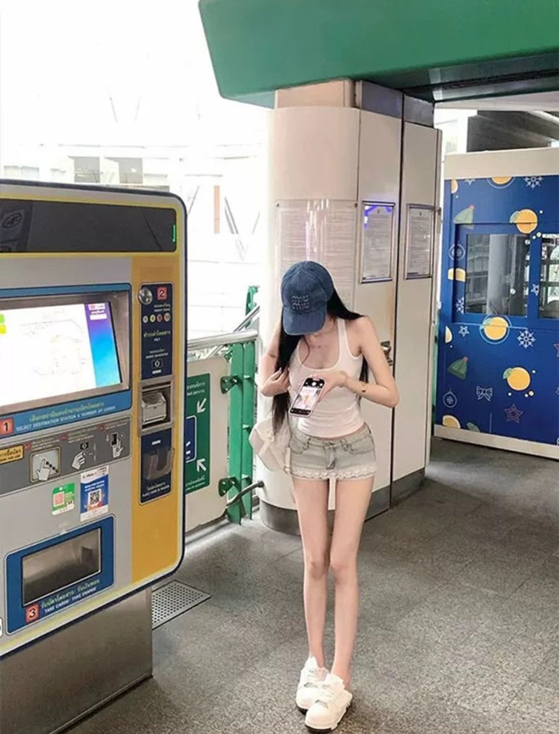 Low-waist summer shorts splice culottes for women