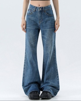 Loose spring long pants slim wide leg jeans for women