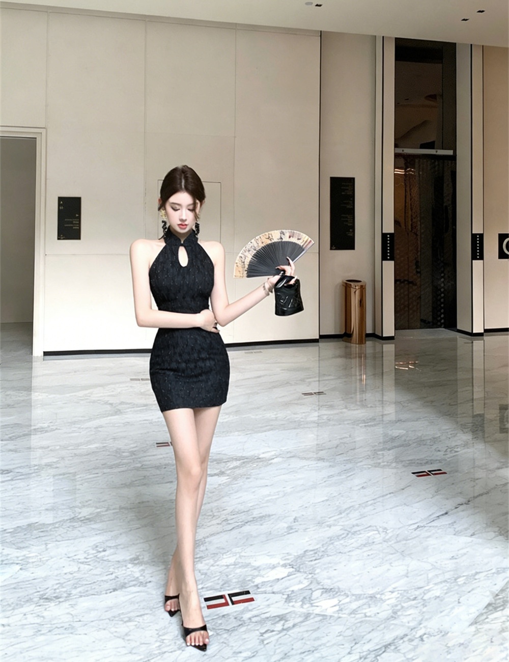 Slim strapless temperament summer halter dress