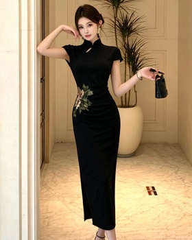 Split retro summer slim dress