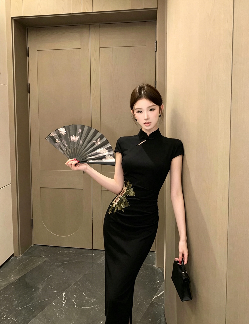 Split retro summer slim dress