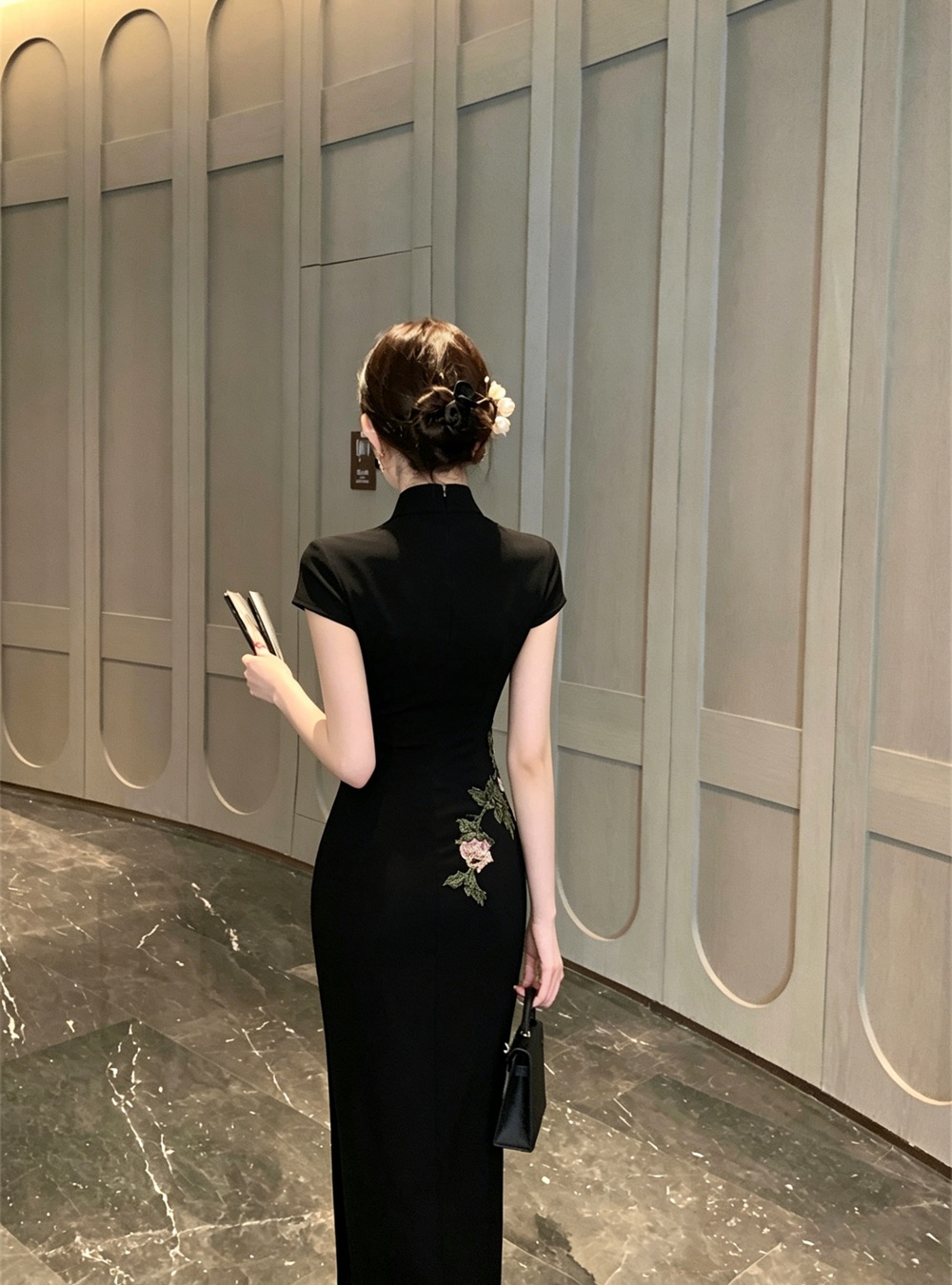 Split retro summer slim dress