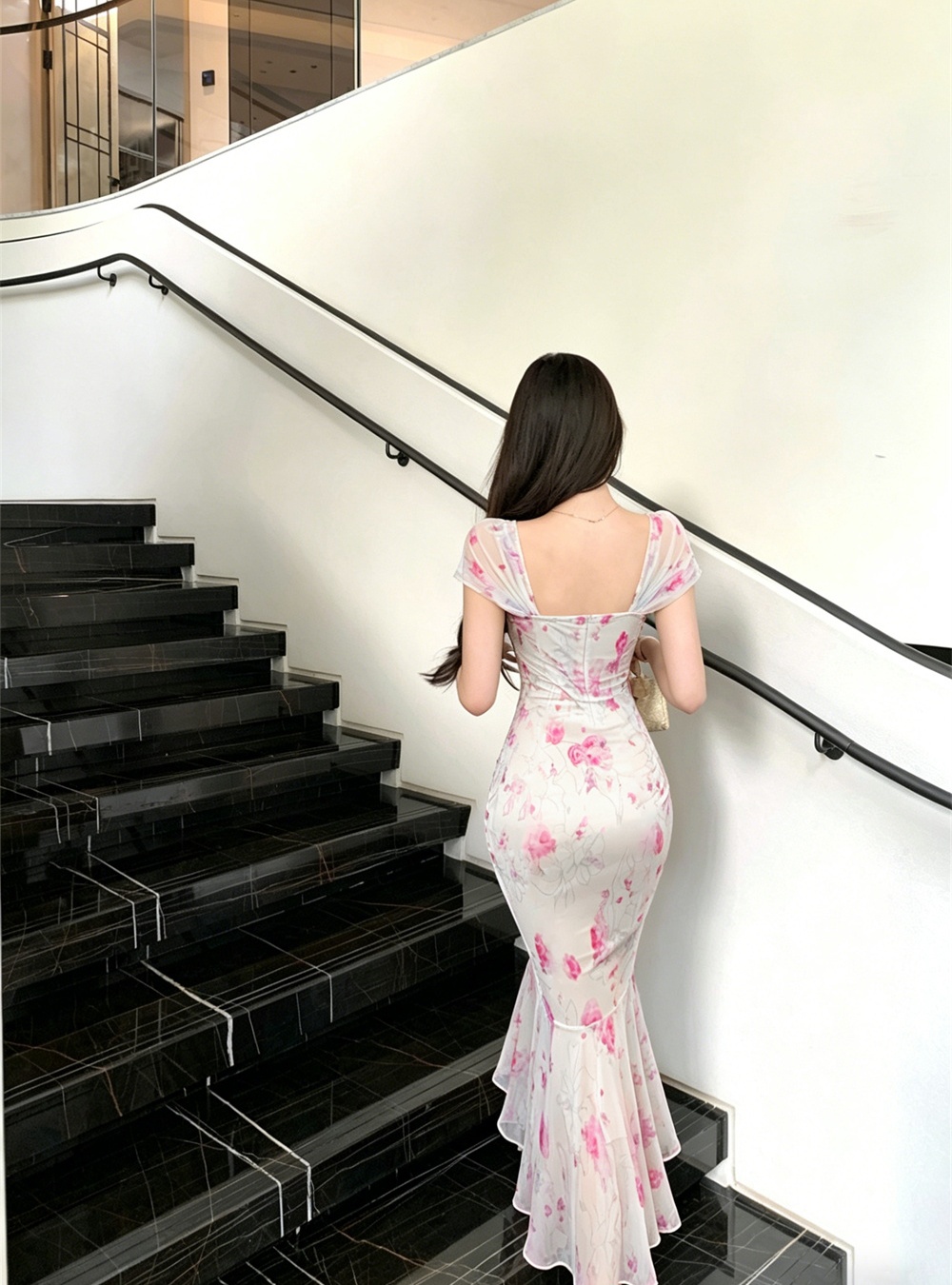 Summer slim floral temperament sexy dress