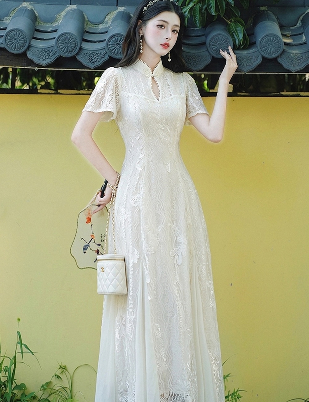 Pinched waist slim dress Chinese style cheongsam