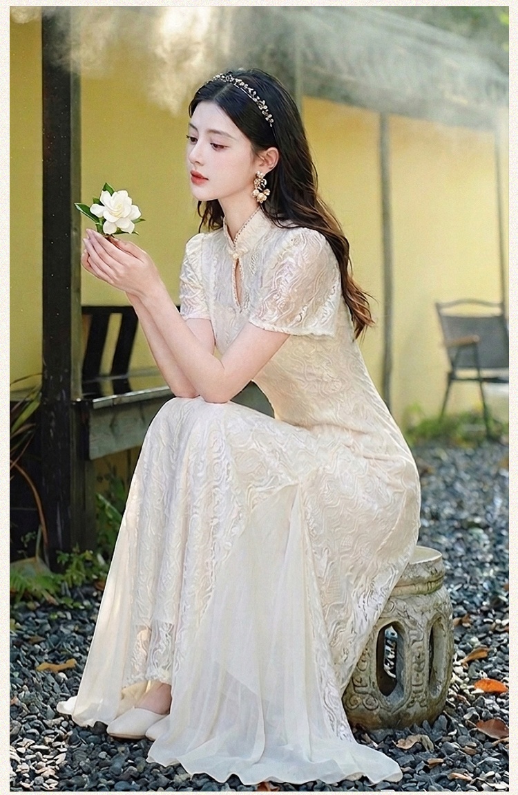 Pinched waist slim dress Chinese style cheongsam