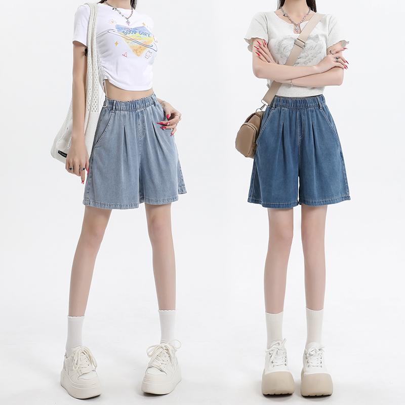 All-match summer wide leg pants Casual short jeans