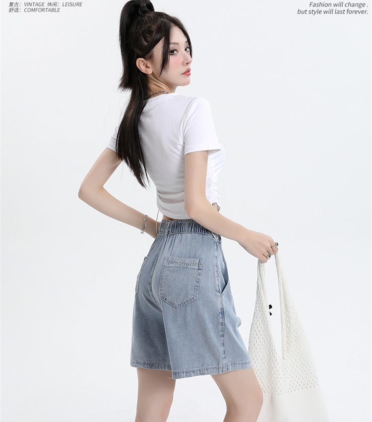 All-match summer wide leg pants Casual short jeans