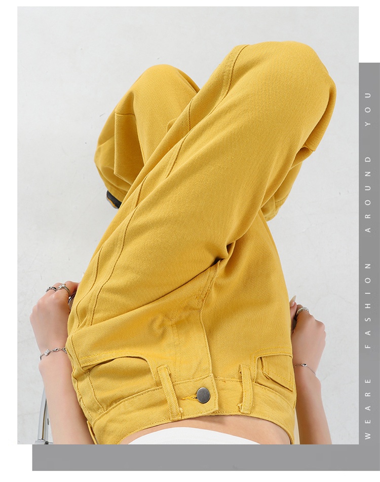 Mopping denim pants loose wide leg long pants for women