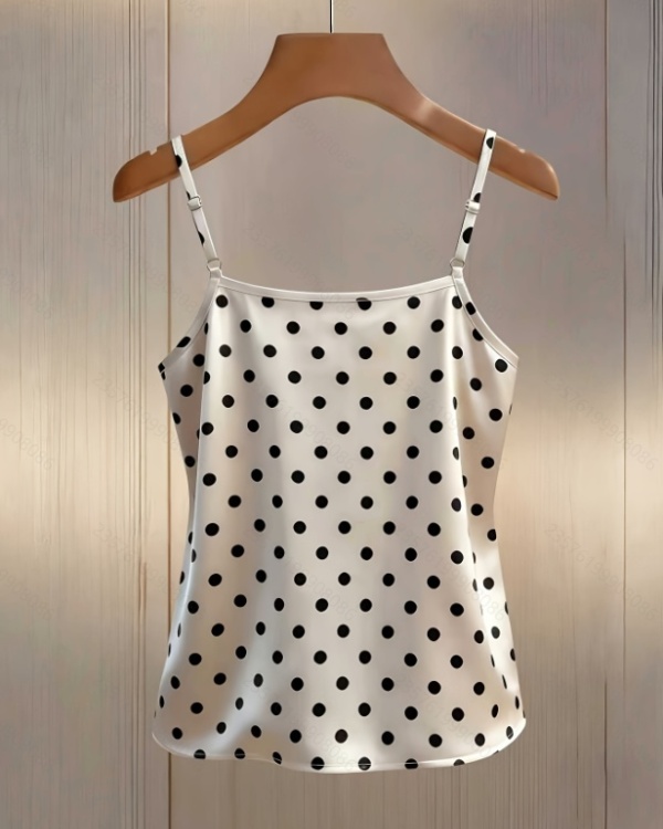 Satin sling fashion polka dot pearl decoration vest
