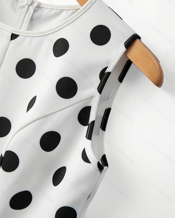 Retro round neck France style summer vest for women