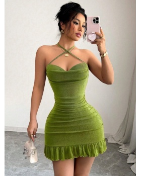 Halter vacation romantic mini summer dress