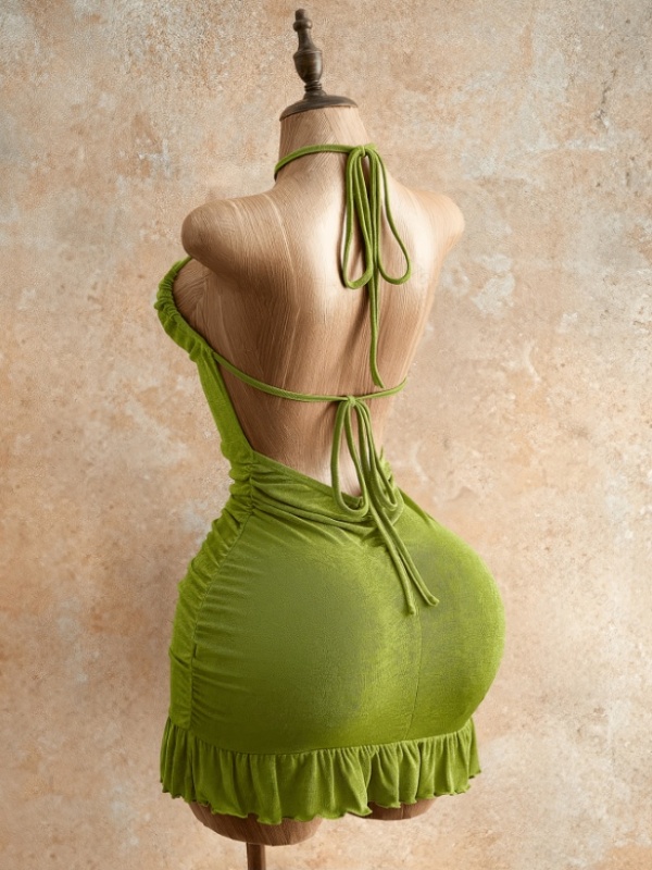 Halter vacation romantic mini summer dress